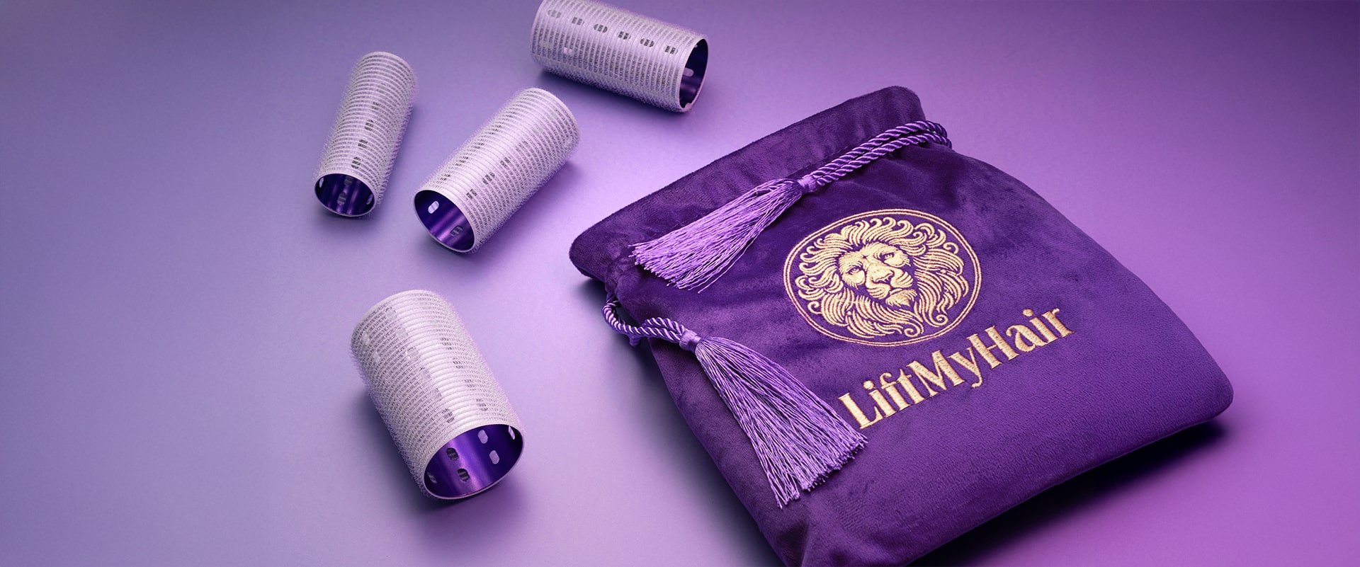 Metalowe wałki do włosów - baner